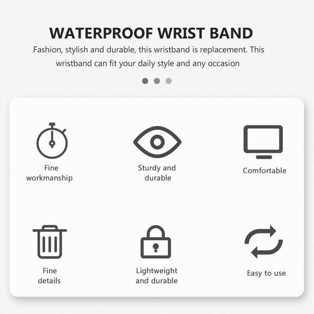 Smart Bracelet Strap Smart Watch Waterproof for Invicta (Black without Buckle)