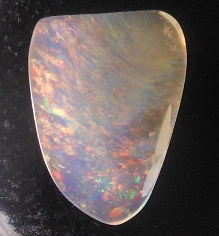 Rare 2.15ct Mexican Fire Opal freeform size dimensions=13.7mm x 10mm x 2.3mm