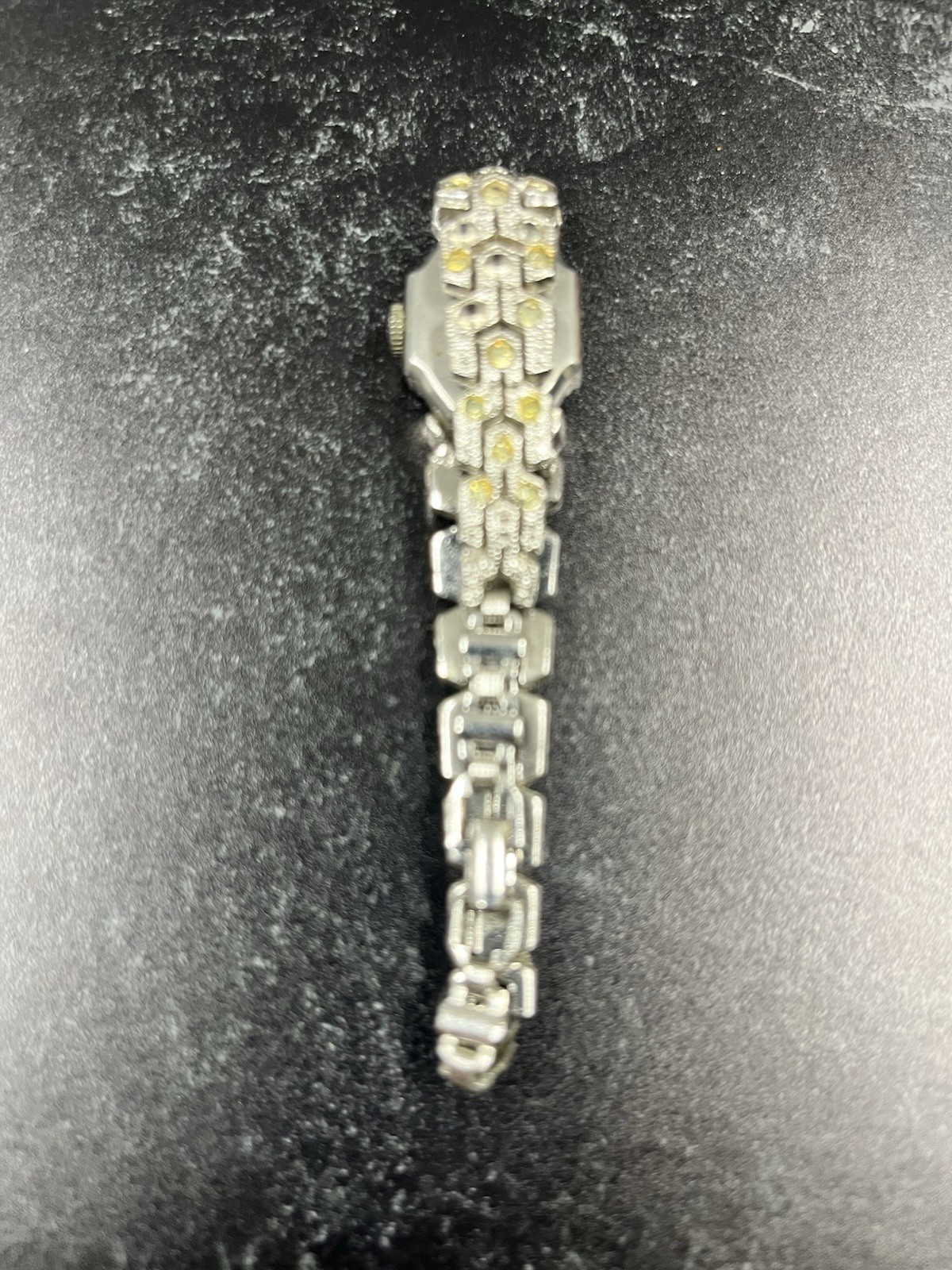 Vintage Berco 17 Jewel Ladies Rhinestone Cocktail Watch With Case