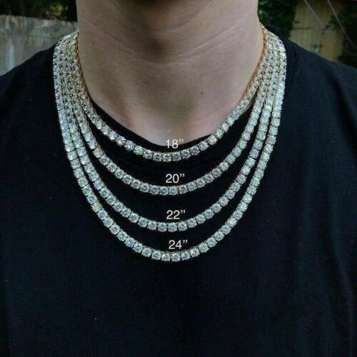Chain Tennis Collar Imitation Hop Hop Diamond Necklace Line Men’s Gold/Silver