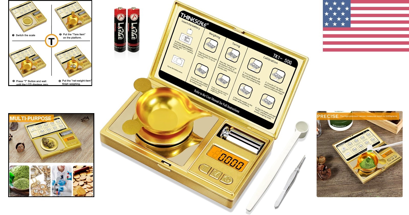 Mini Digital Milligram Scale for Gems & Powders – Accurate 50g/0.001g Weighing