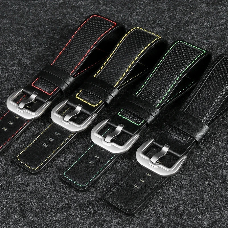 Leather Watch Strap for Dietrich OT1 OT6 Panerai 24mm Green Soft Men Wristband