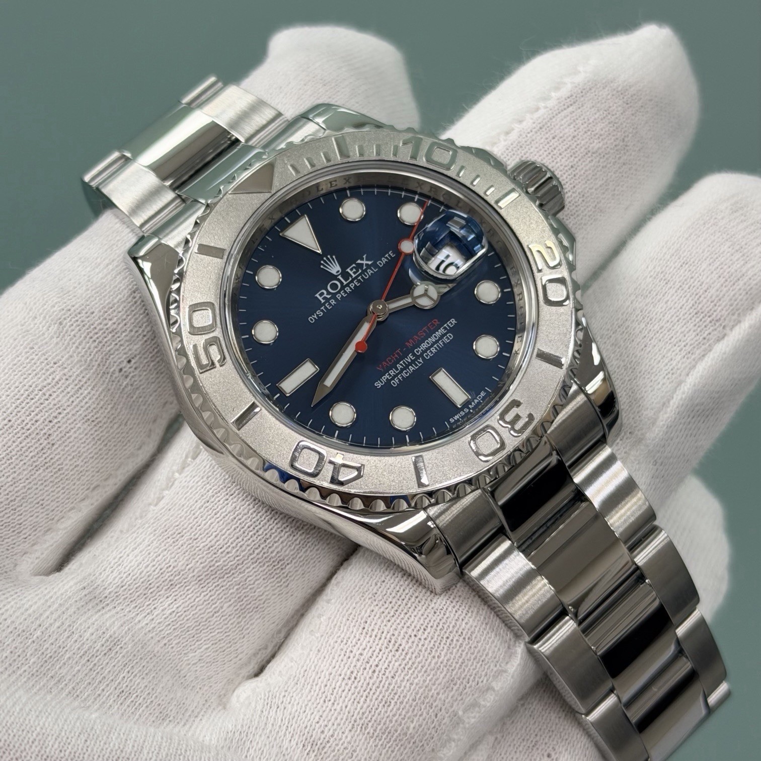 Rolex Yacht Master 40 116622 40mm Blue Dial Platinum Bezel Stainless Steel Box