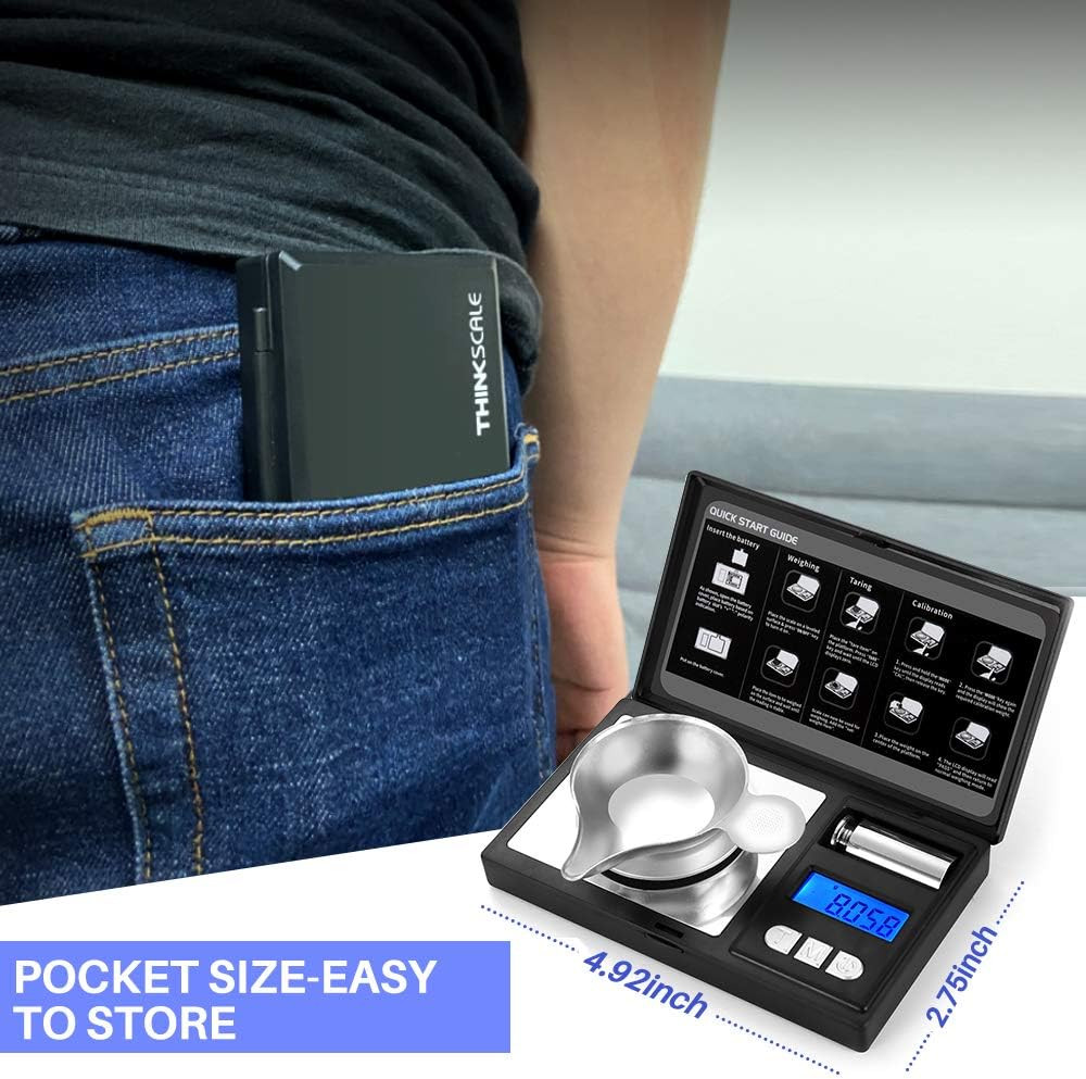 THINKSCALE Milligram Scale, 50G/0.001G Digital Jewelry Scale, Micro Gram Scale f
