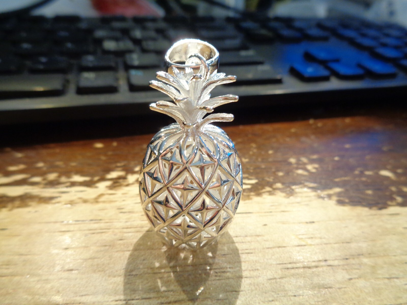 22.5MM BOLD HEAVY SOLID 925 SILVER EXTRA-EXTRA LARGE HAWAIIAN PINEAPPLE PENDANT