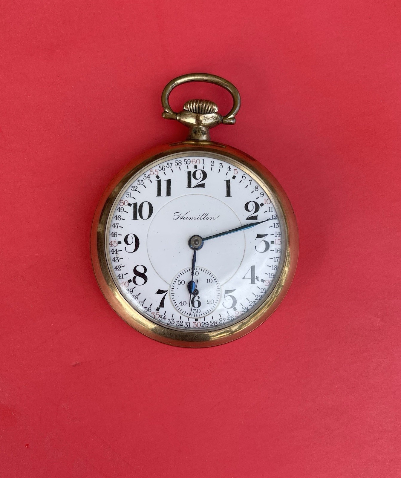 Hamilton 946 18s 23 Jewels 23j Railway Pocket Watch Ruby & Sapphire 1910