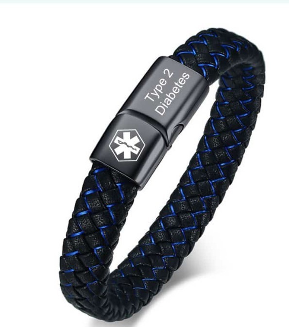 Free Engraving Medical ID Bracelet Paracord Stainless Steel Emergency Wristband