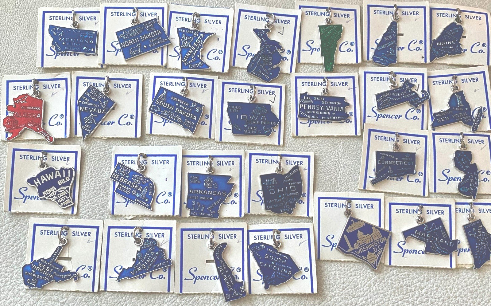 Vintage Sterling Silver US Map Charms CHOICE