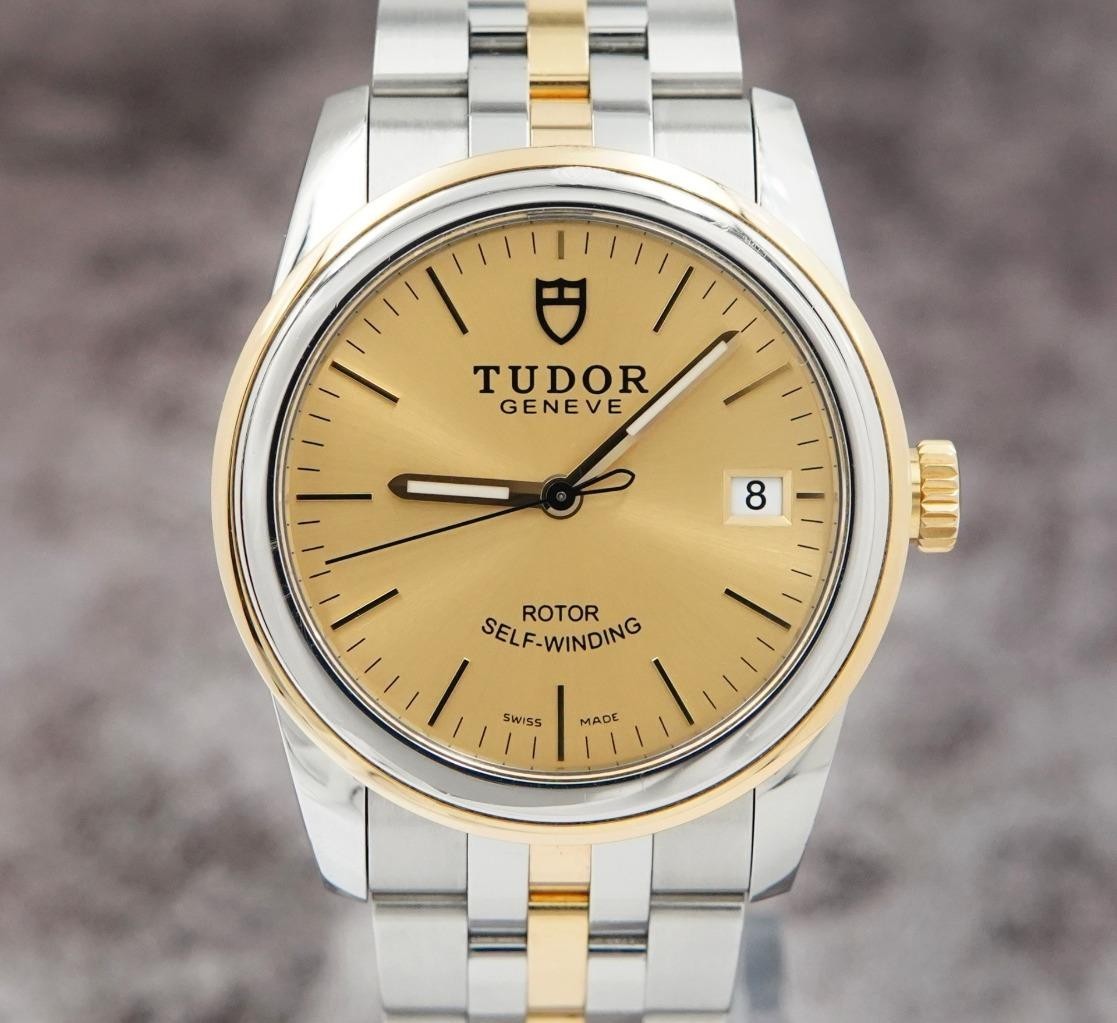 Tudor Glamour Date Ref. 55003 Champagne Dial Gold and Stainless 36mm Mens Watch