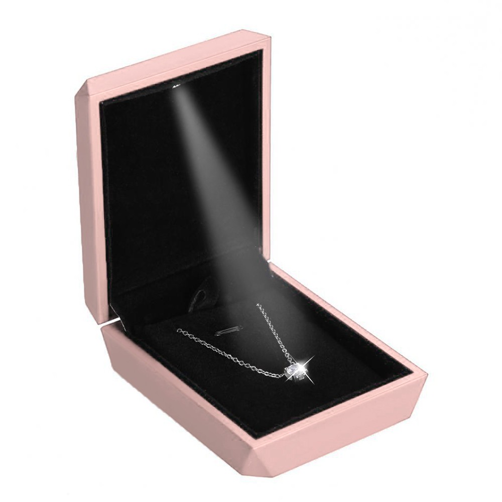 1/5/10x Necklace Pendant Box with LED Jewelry Storage Display Case for Wedding