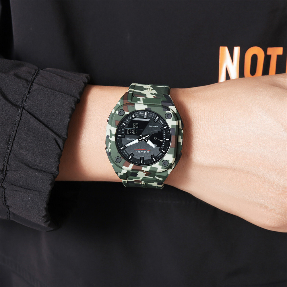 SKMEI Men Watch Fashion Dual Time Wristwatch Student Electronic Digital Watch
