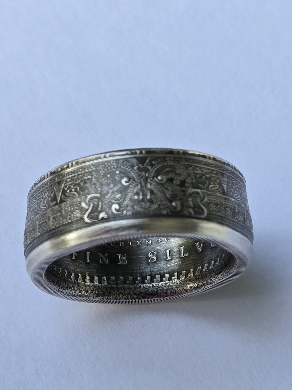 Aztec Calender .999 Pure Silver COIN RING Azteca Mayan Sz 8-14 Stars & Celestial