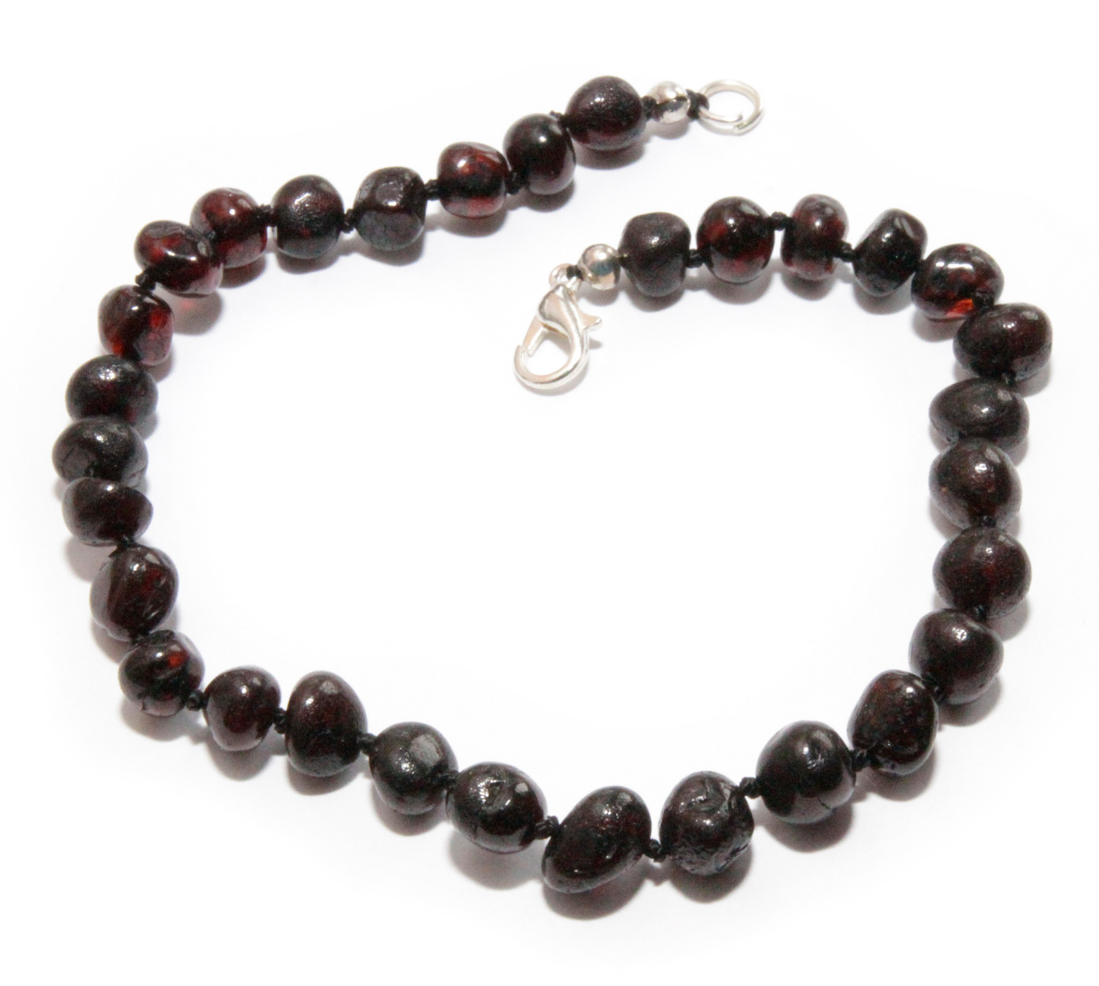 Genuine Baltic Amber Beads Polished Adult Anklet 25.5 cm / 10.03″ Dark Cherry