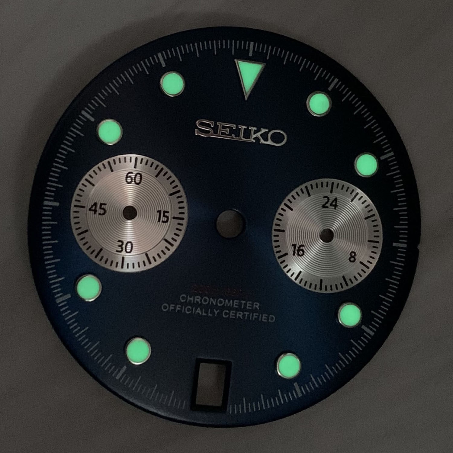 29.5mm Multi-functional Watch Dial Green Luminous for VK64 Movement Watch Parts