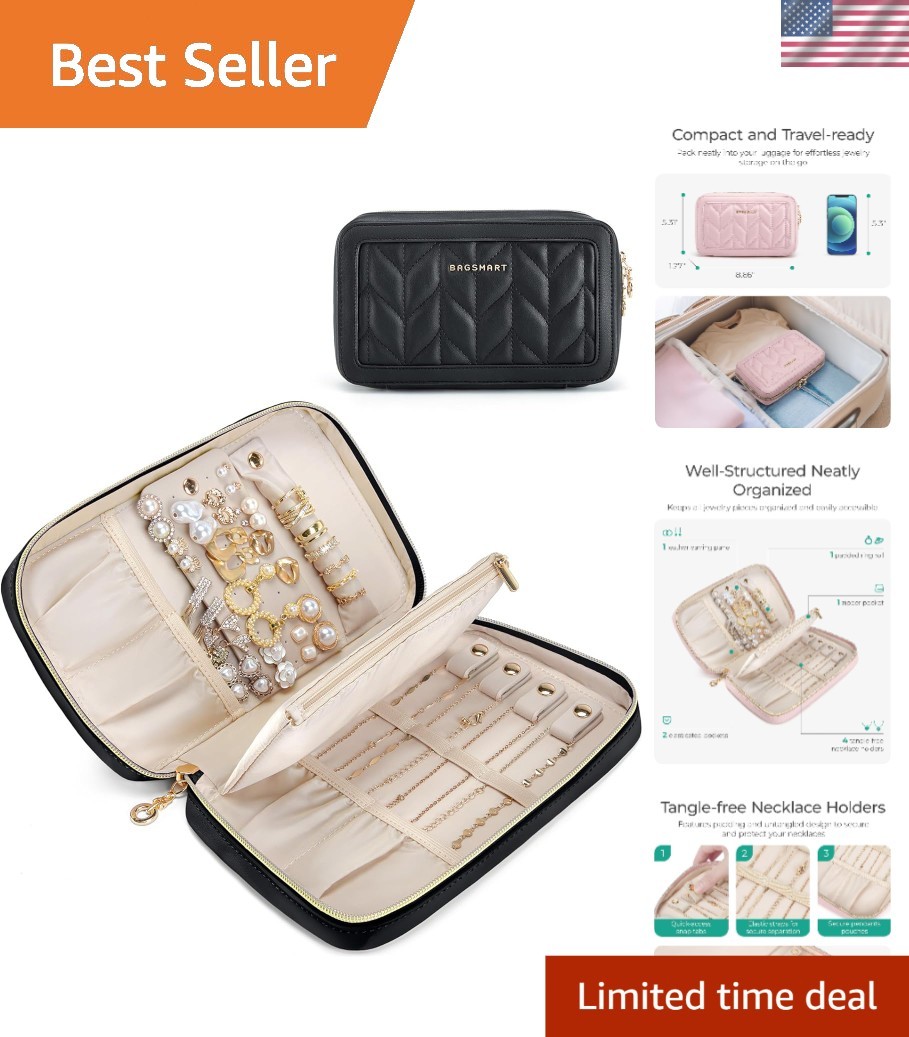 Jewelry Organizer Travel Case Necklace Earring Ring Bracelet Storage Box
