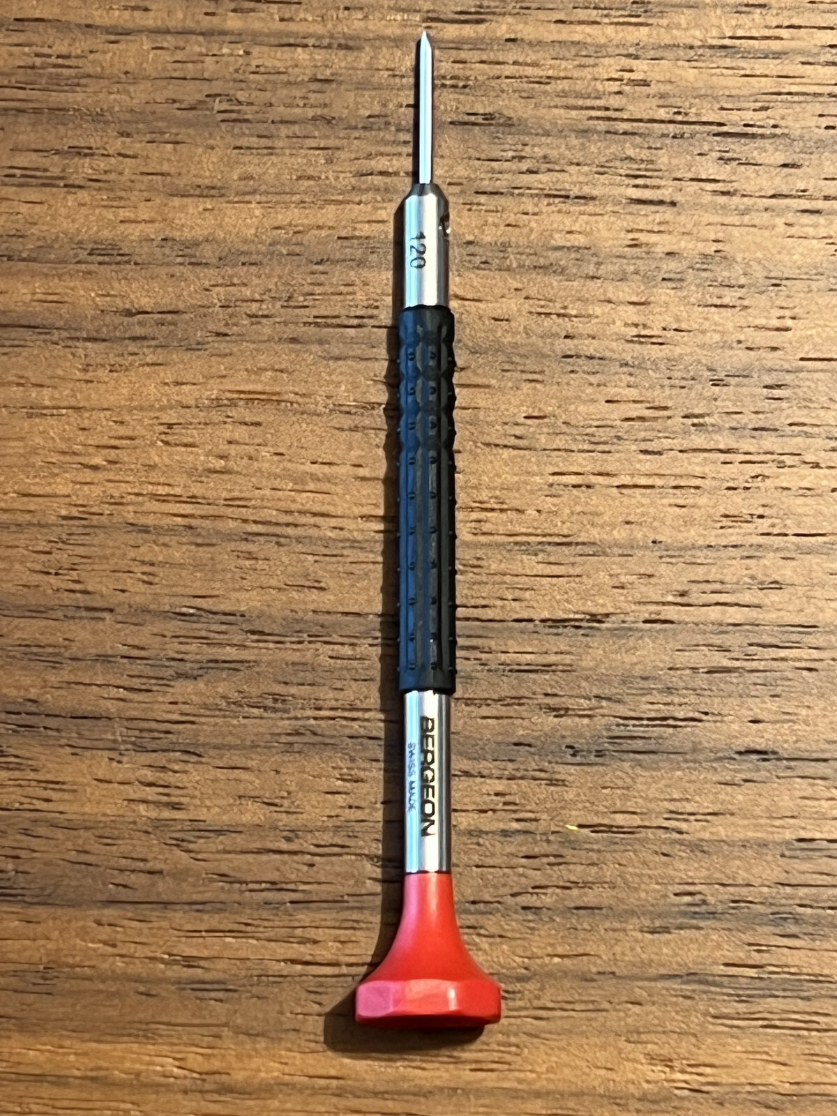 Bergeon 6899-AT-120 Ergonomic Watchmaker Screwdriver, 1.20mm, Red, Spare Blades