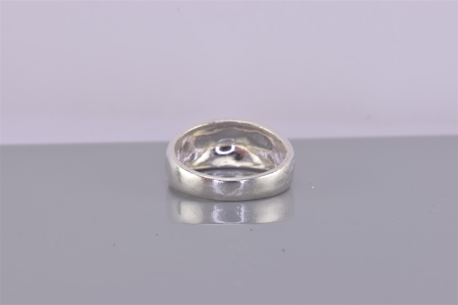 CMI Sterling Silver Flat Fold Over Carved Swirl Dome Band Ring 925 Sz: 8