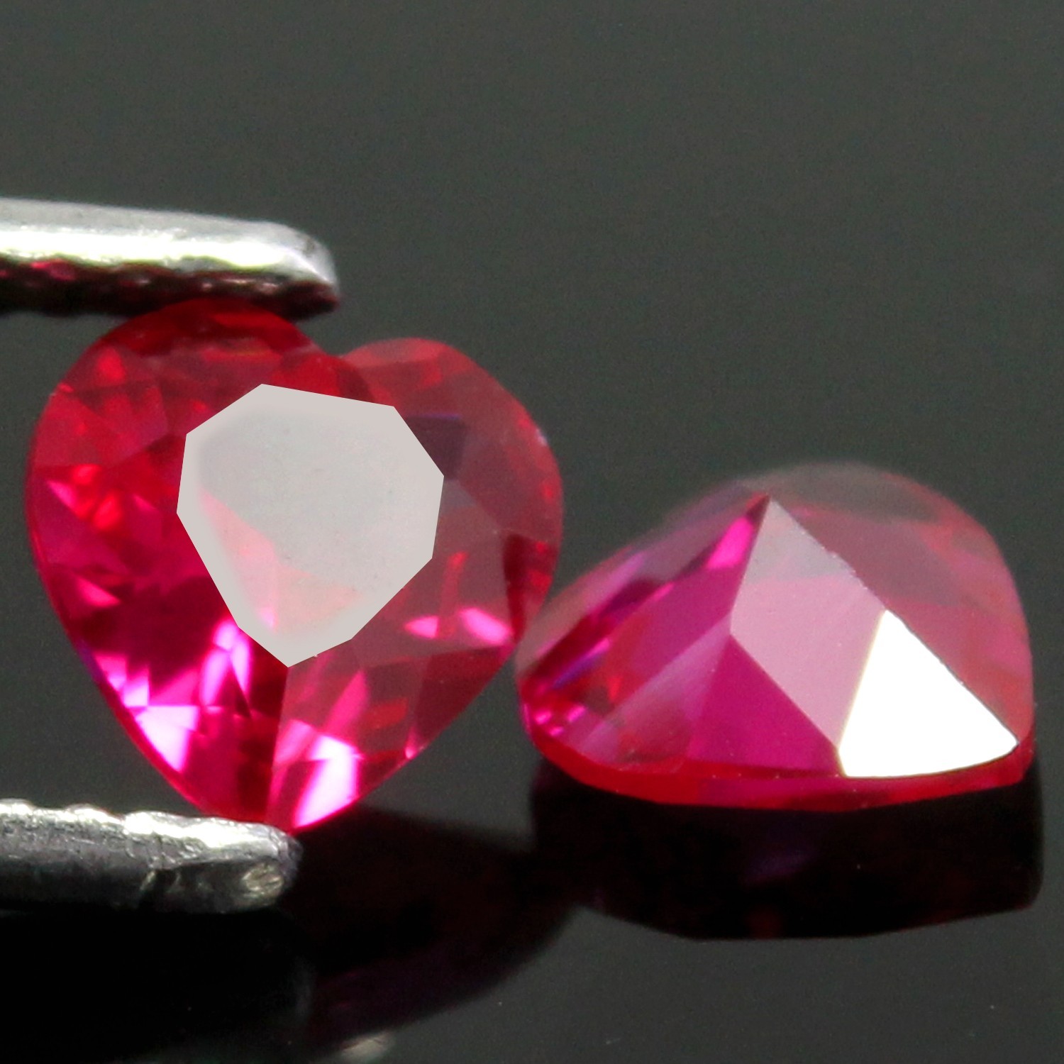 Natural Certified Mogok Pigeon Blood Red Ruby 11.00 MM Heart Pair Loose Gemstone