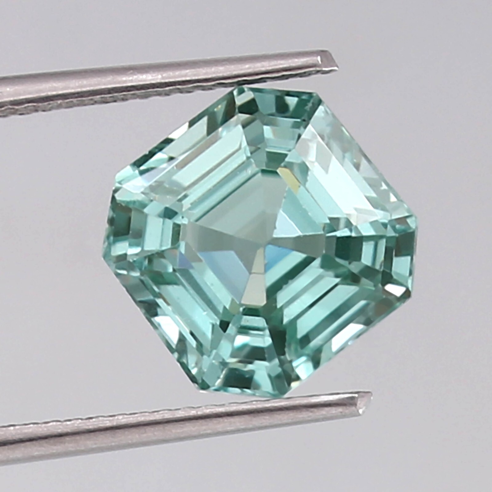 AAA Natural Flawless Ceylon Green Spinel Loose Asscher Cut Gemstone 9x9MM-4.90Ct