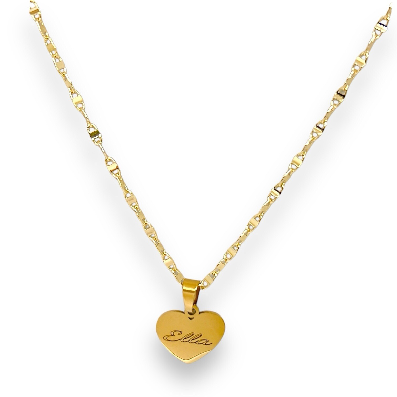 Personalized Name Heart Necklace Engraving Monogram Necklace for Woman