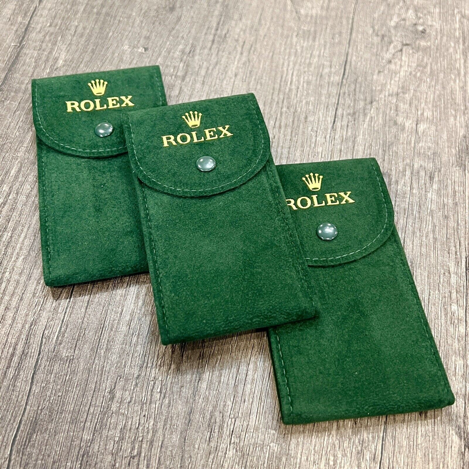ROLEX GREEN SOFT VELVET TRAVEL POUCH – 1PC – SERVICE POUCH W/ INSER