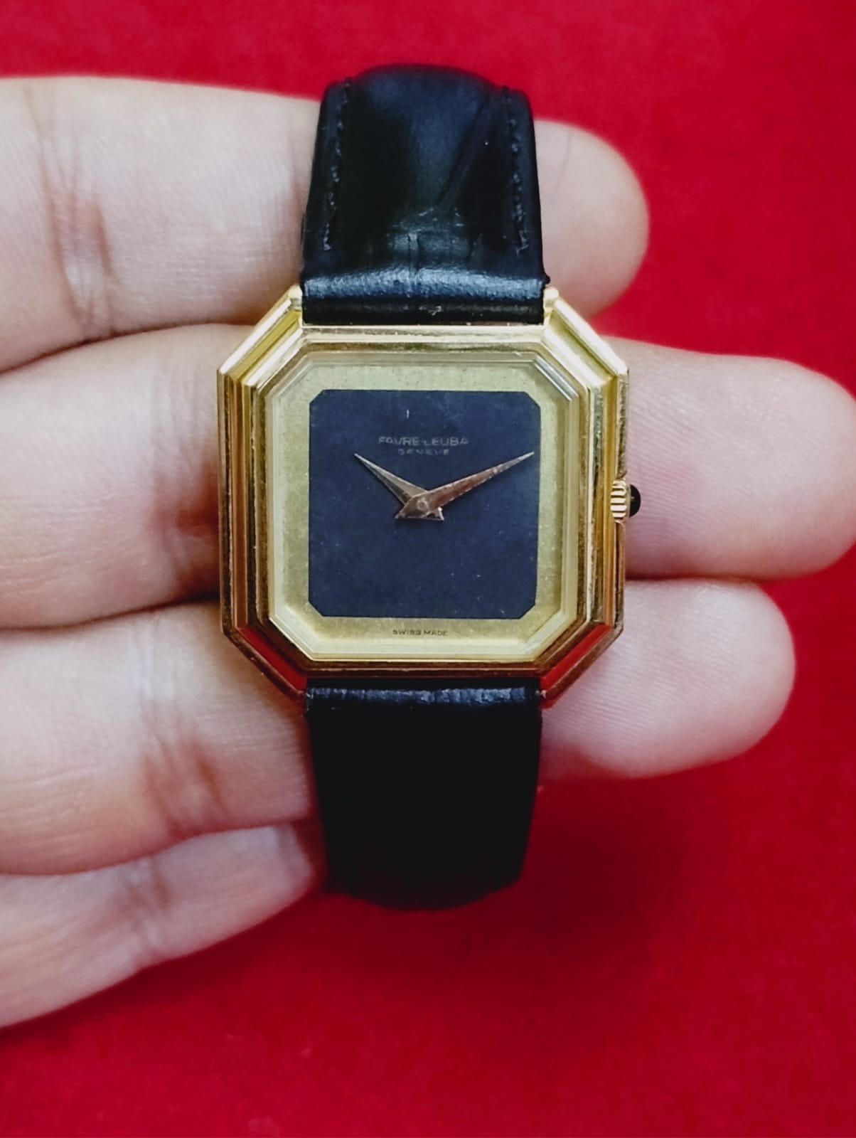 Vintage Favre leuba Geneve 2 tone dial original men swiss working wristwatch 059