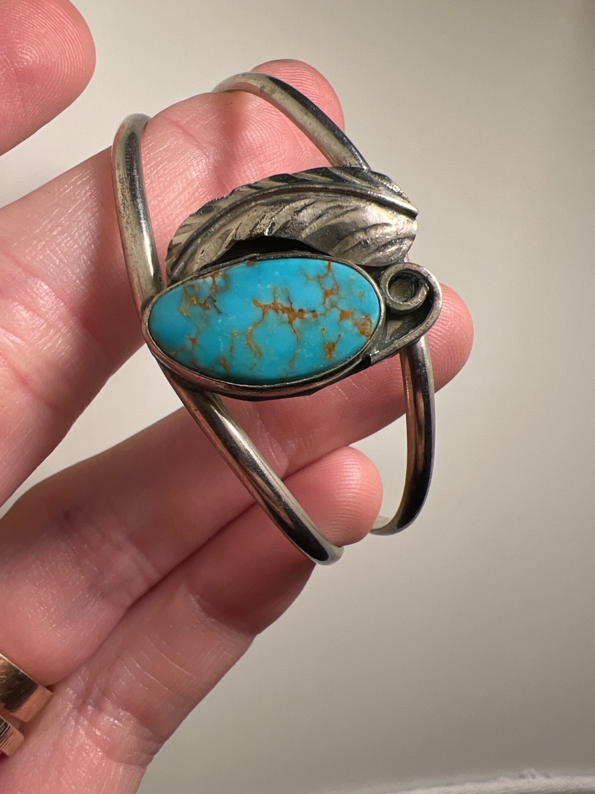 Real Turquoise, SW Alpaca Turquoise Cuff Small- Medium Bracelet