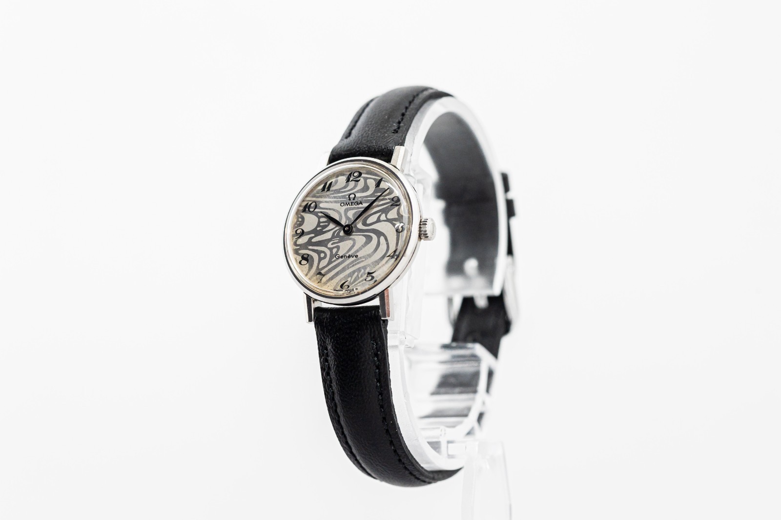 *Vintage 1971* OMEGA Geneve Cal.485 Manual Winding Marble Zebra Dial 23mm Ladies