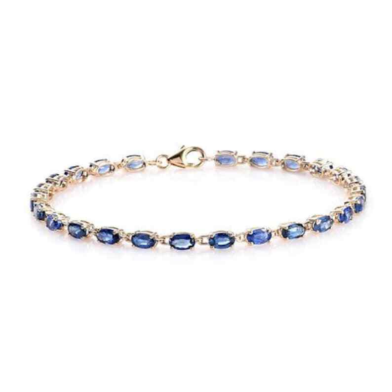 Oval Cut Himalayan Kyanite Tennis Bracelet. Gemstone Jewelry For Women Gifting