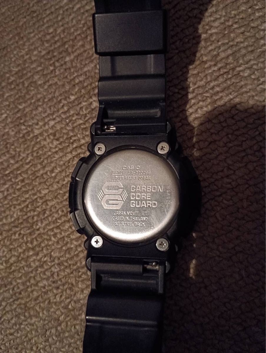 CASIO G SHOCK GA 2200BB Black Ana Digi Wristwatch Carbon