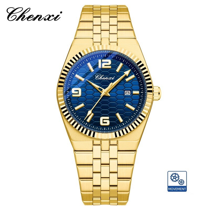 CHENXI Men’s Gold Luminous Calendar Casual Business Automatic Mechanical Watch