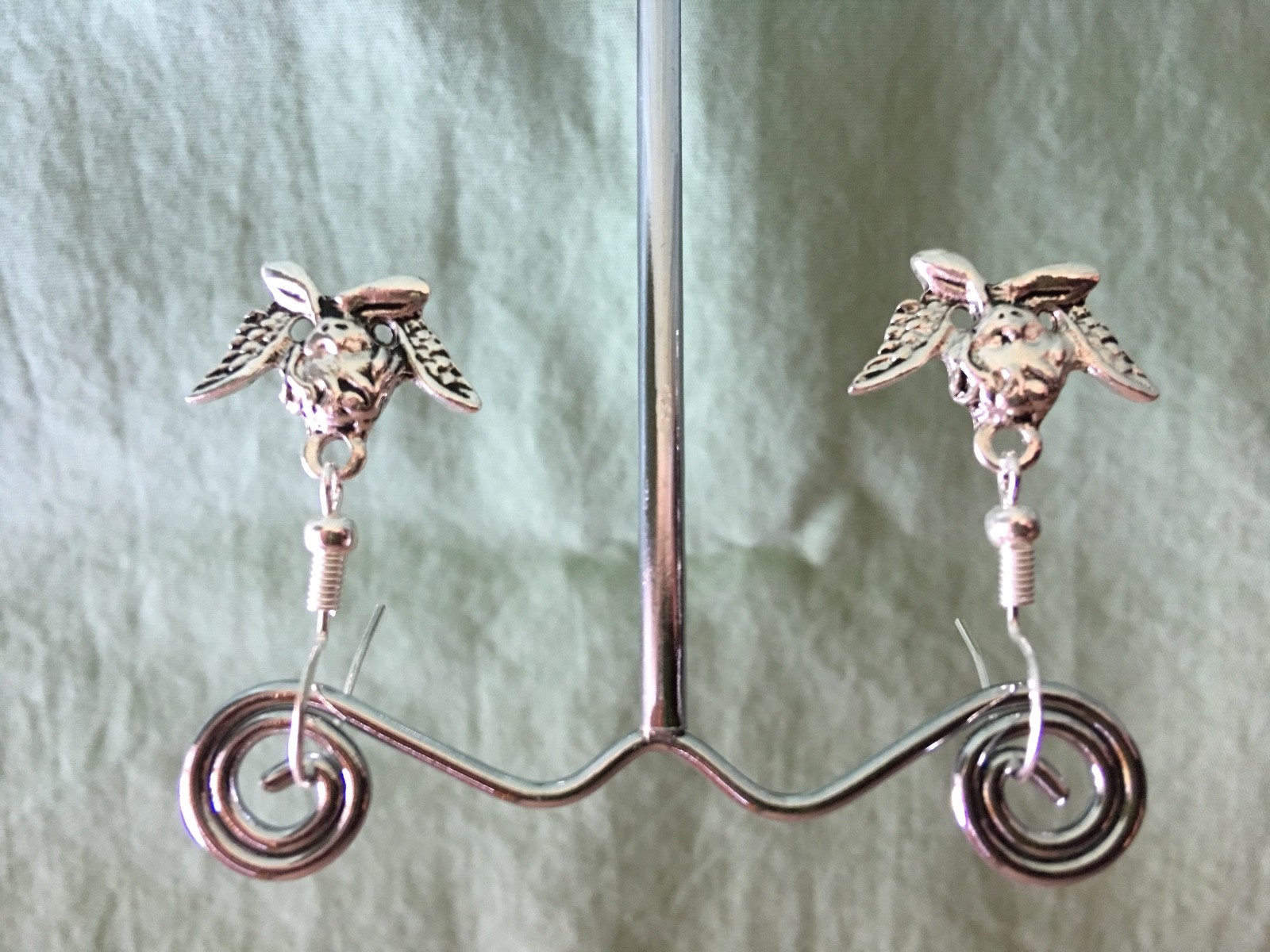 CHERUB ANGEL EARRINGS – Pewter with Sterling Silver Ear Wires (GP on request)