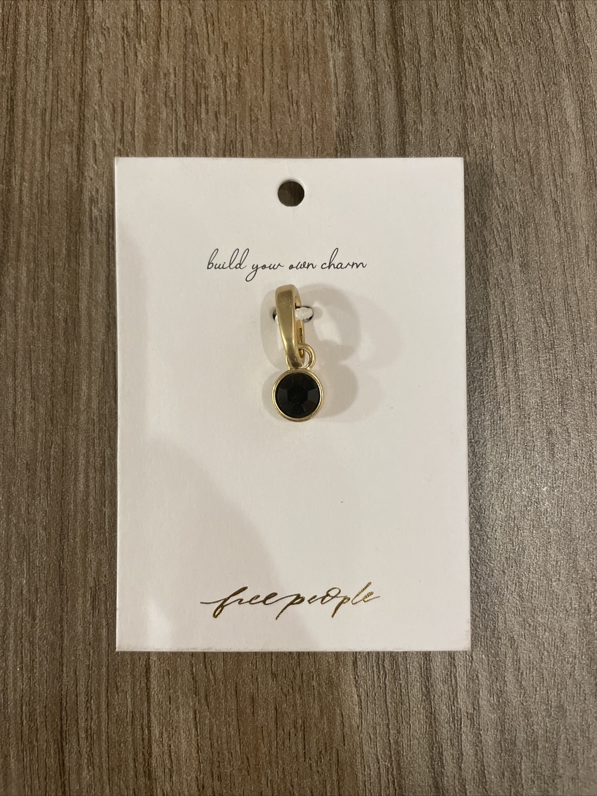 Free People Set Of Two Charms Pendants Pink And Black Gemstone With Gold Tone