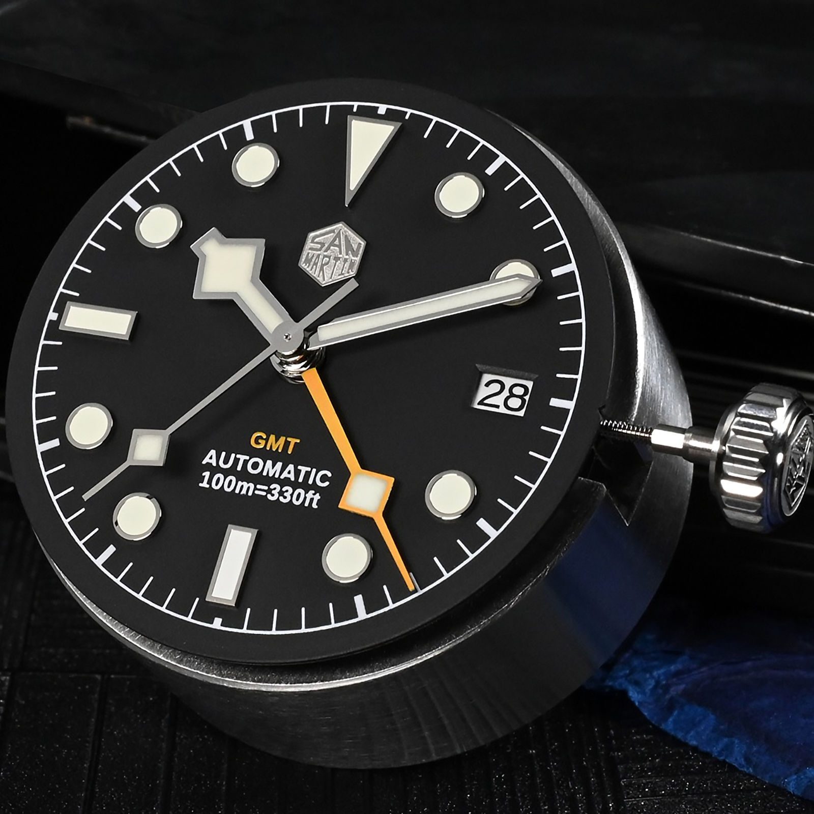 SAN MARTIN SN0054-G-C BB GMT Automatic Stainless Steel 39mm 10ATM Sport’s Watch