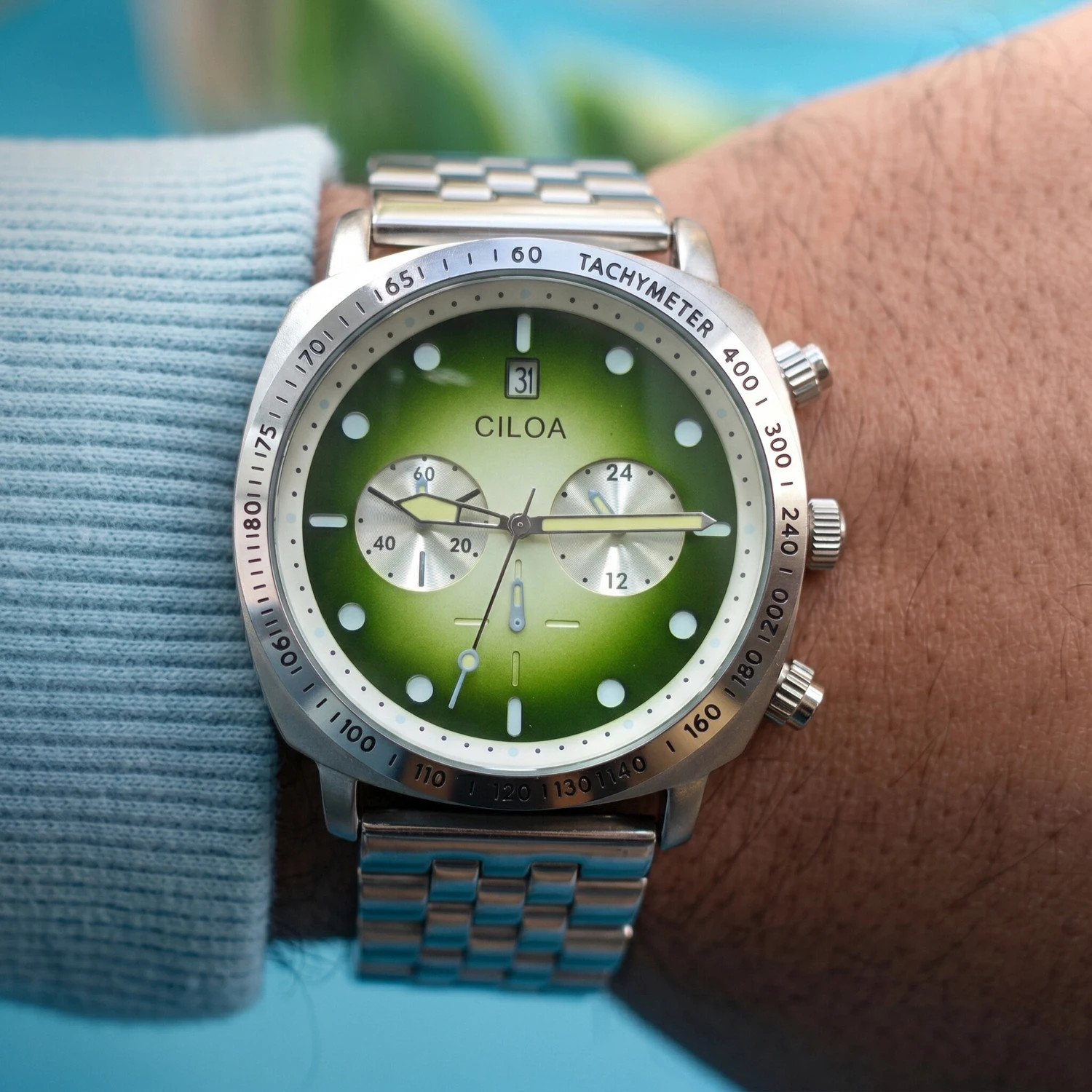 CILOA 523 Men’s Racing Chronograph Watch Gradient Dial Quartz 3Bar