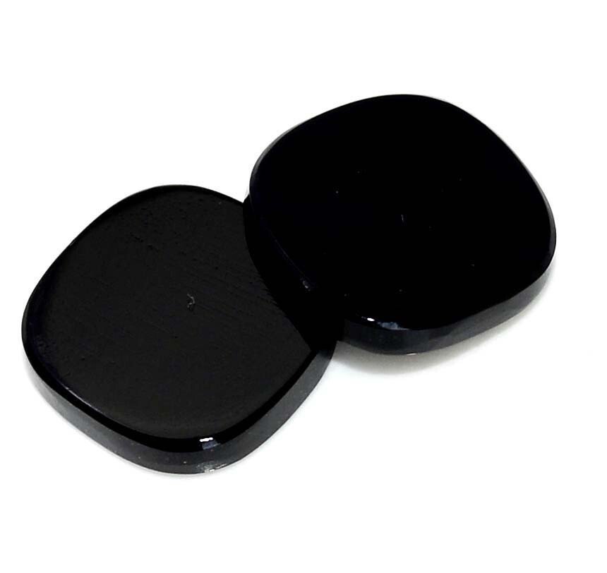 Natural Black Onyx Cushion Flate Cut Pair 10×10 mm 4.29 CTS Loose Gemstones