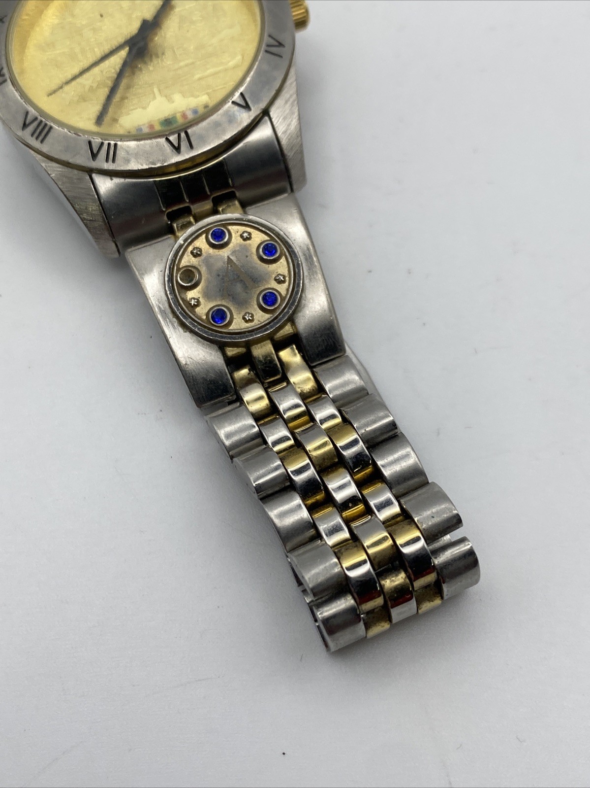 Men’s Vintage Army Southwest Asia Service Watch Two Tone 35mm New Battery 8.5”