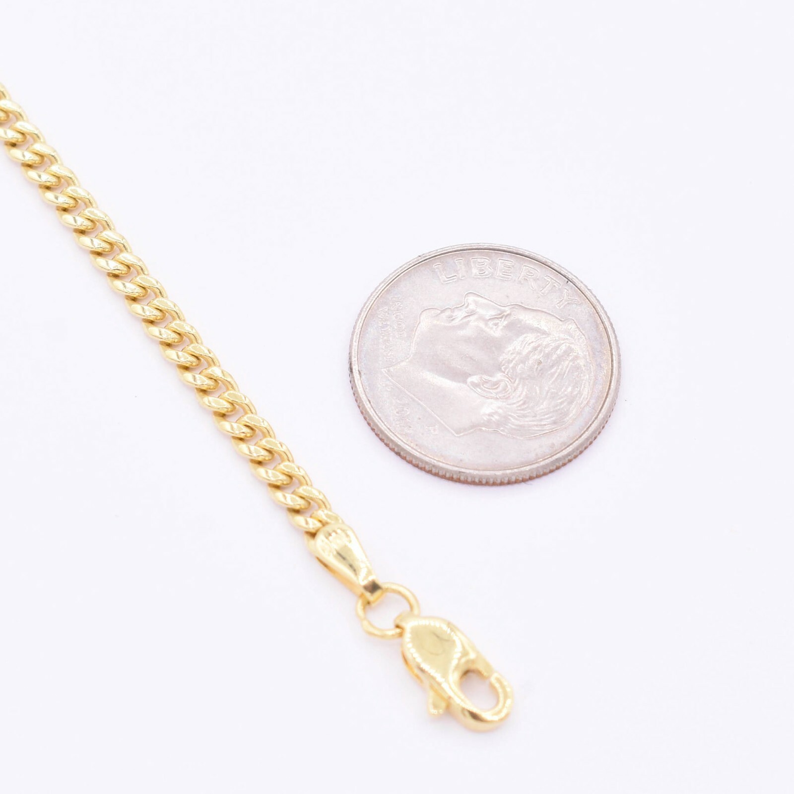 3.7mm Miami Cuban Link Chain Bracelet Real 10K Yellow Gold GREAT GIFT 8″