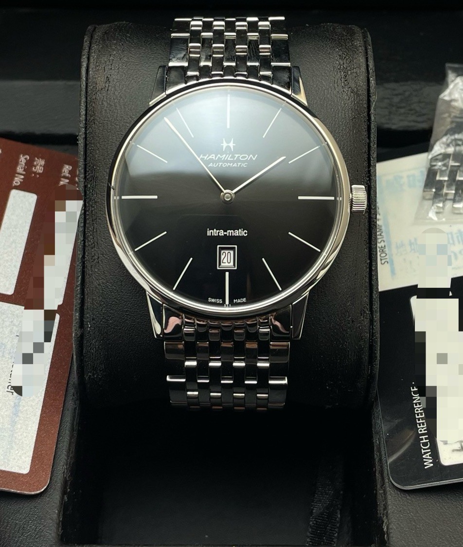 Hamilton Black Dial Intra-Matic H38755131 Men’s Watch Automatic 42mm Date