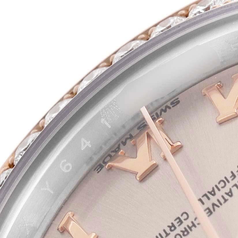 Rolex Datejust 28 Steel Rose Gold Diamond Ladies Watch 279381 Box Card