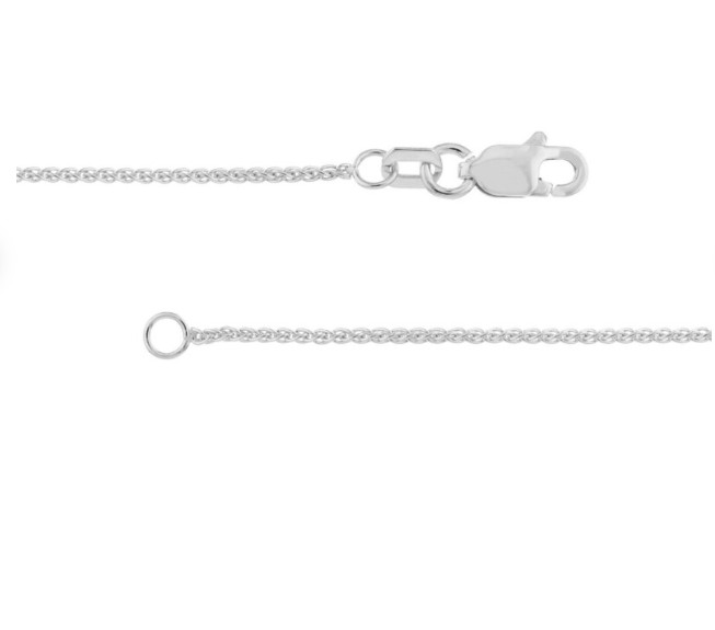 18k White Gold 16″ Basket Rope Round Wheat Link Chain Necklace 1.4 mm 3.3 grams