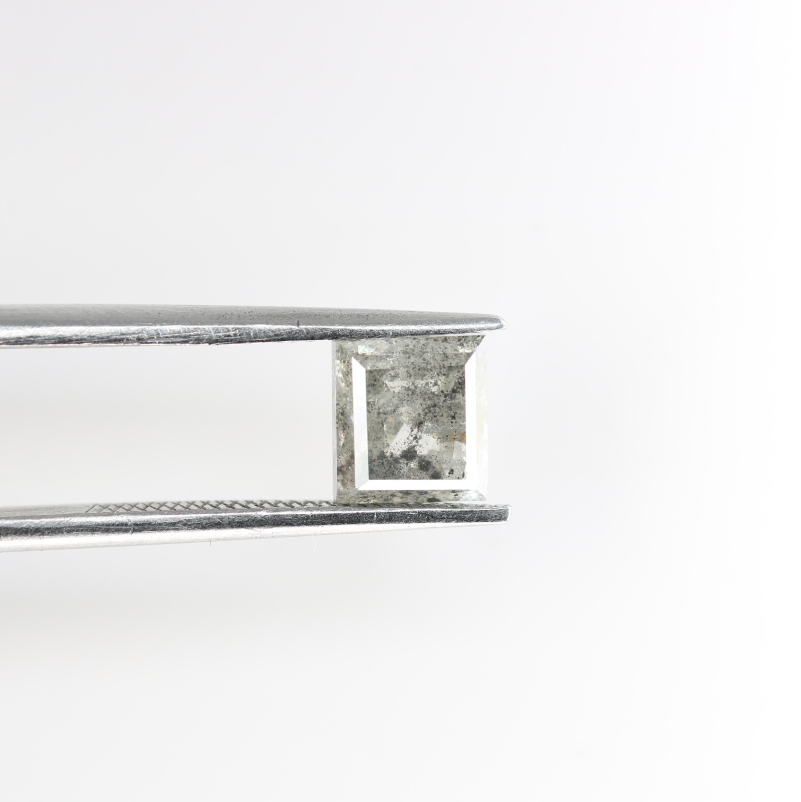 1.37 CT Polished Square Shape Salt And Pepper Loose Diamond For Proposal Ring