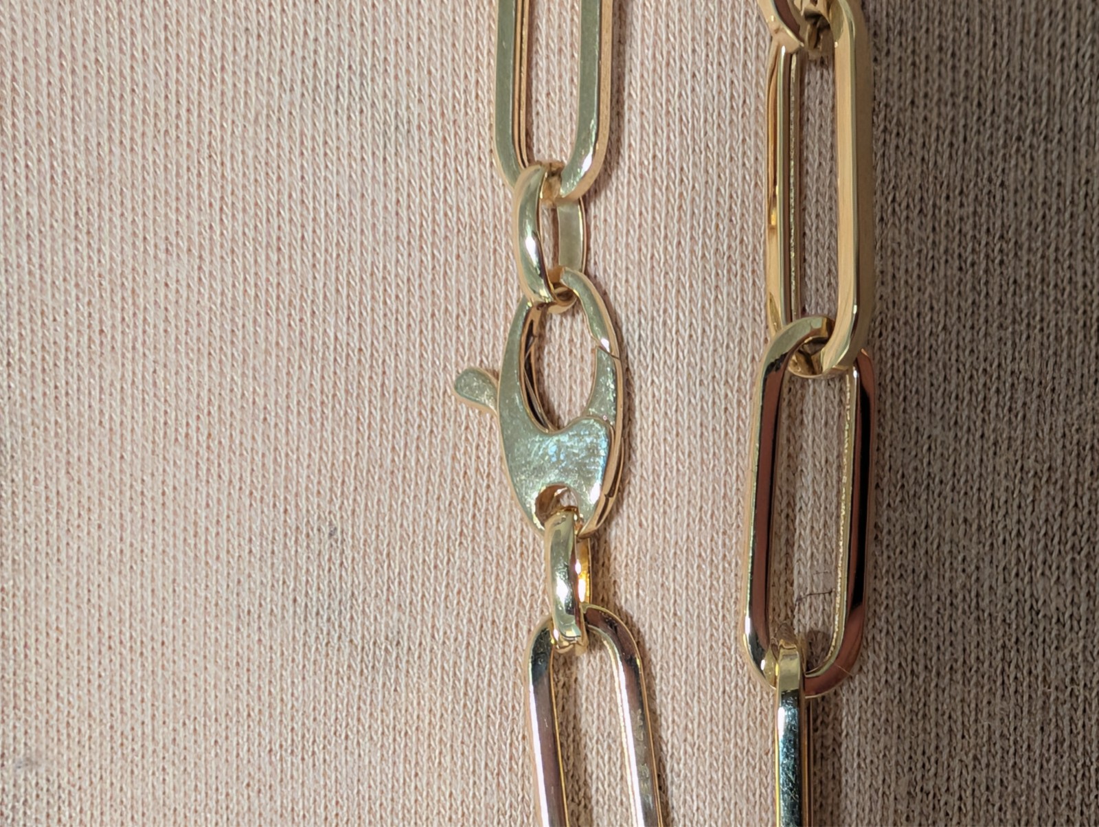 14k Yellow Gold Paperclip Link Bracelet 7.5″ 4.49g 11 Links Lobster Claw Clasp