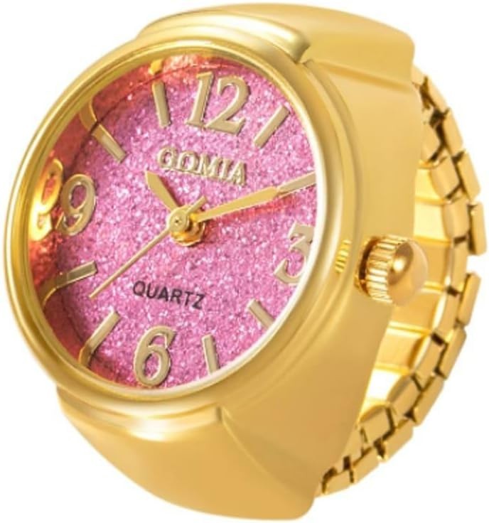 Dazzling 6Pcs Round Dial Finger Watches – Stylish Gift for Every Occasion