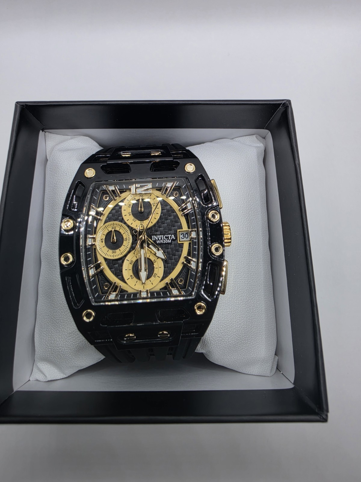 Invicta S1 Rally Allogrip 70148 Black Gold Chronograph Watch 42mm New