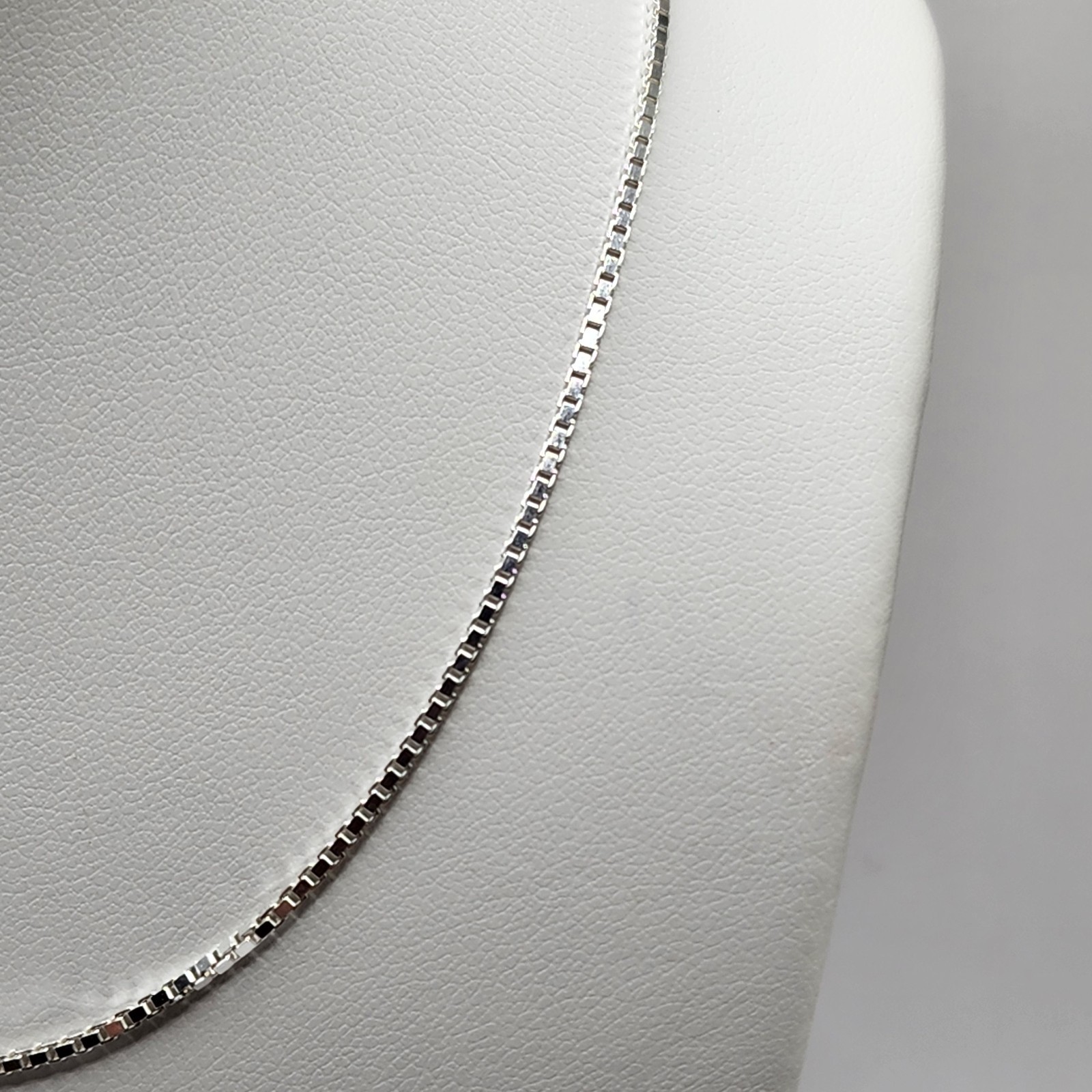 925 NEW Italian Sterling Silver Box Chain 16″ 1mm width