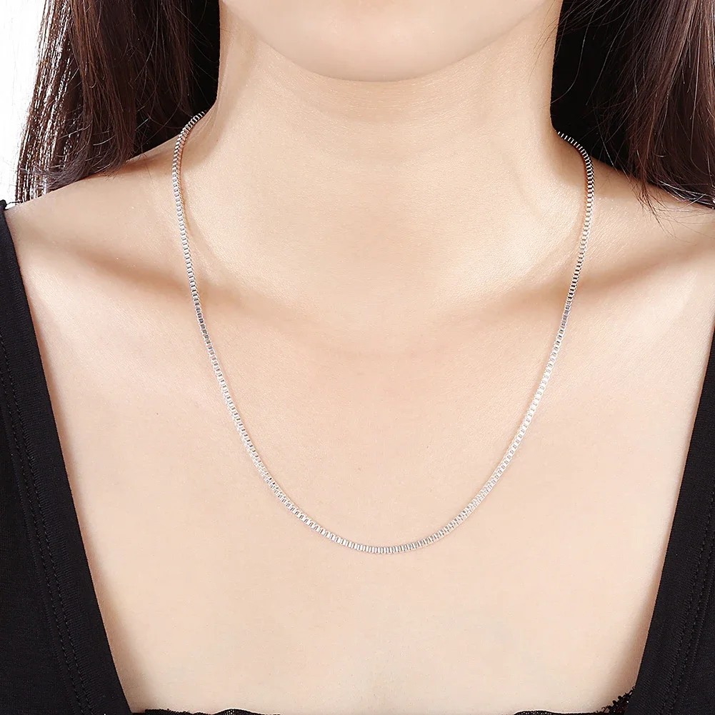 925 Sterling Silver Necklace 16/18/20/22/24 inches fine 1.5MM Box chain free USA