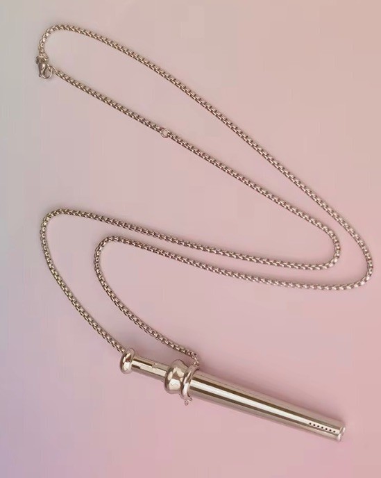 GOLD Incognito Elegant Ergonomic Compact BUMP STRAW NECKLACE Snuff Tool NEW