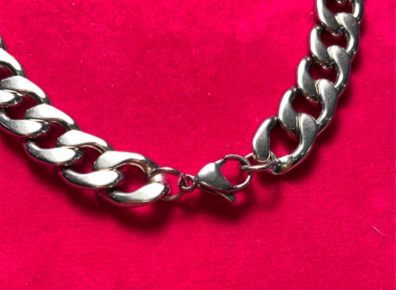 16″-84″ MENS 12 MM STAINLESS STEEL SILVER PLATED CUBAN CURB CHAIN- USA SELLER