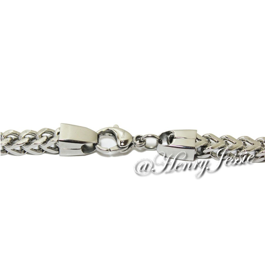 24″Stainless Steel 6mm Silver Cuban Curb Box Link Chain Necklace Cross Pendant*A